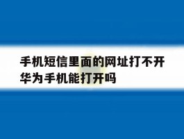 手机短信里面的网址打不开华为手机能打开吗
