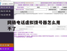 网络电话虚拟拨号器怎么用不了