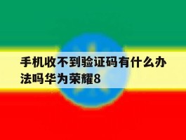 手机收不到验证码有什么办法吗华为荣耀8