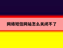 网络短信网站怎么关闭不了