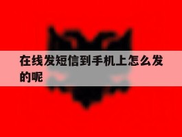 在线发短信到手机上怎么发的呢