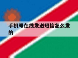 手机号在线发送短信怎么发的
