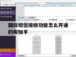 国际短信接收功能怎么开通的呢知乎