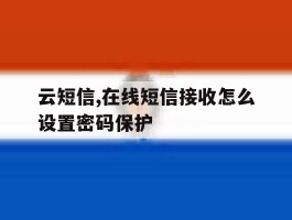 云短信,在线短信接收怎么设置密码保护
