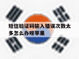 短信验证码输入错误次数太多怎么办呀苹果