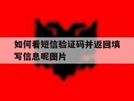 如何看短信验证码并返回填写信息呢图片
