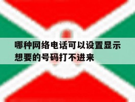 哪种网络电话可以设置显示想要的号码打不进来