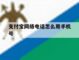 支付宝网络电话怎么用手机号