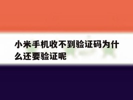 小米手机收不到验证码为什么还要验证呢