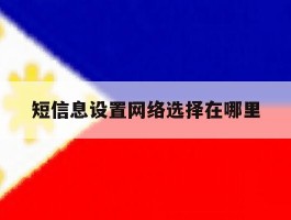 短信息设置网络选择在哪里