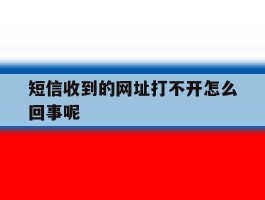 短信收到的网址打不开怎么回事呢