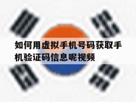 如何用虚拟手机号码获取手机验证码信息呢视频