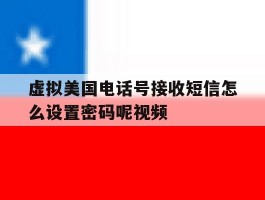 虚拟美国电话号接收短信怎么设置密码呢视频