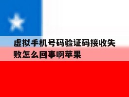 虚拟手机号码验证码接收失败怎么回事啊苹果