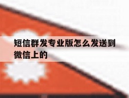 短信群发专业版怎么发送到微信上的