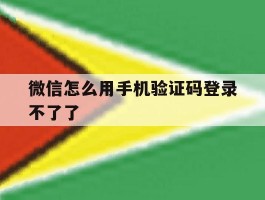 微信怎么用手机验证码登录不了了