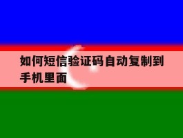 如何短信验证码自动复制到手机里面