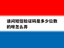 请问短信验证码是多少位数的呀怎么弄
