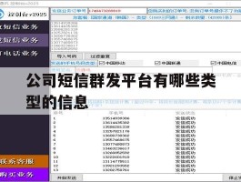 公司短信群发平台有哪些类型的信息