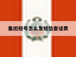 集团短号怎么发短信查话费