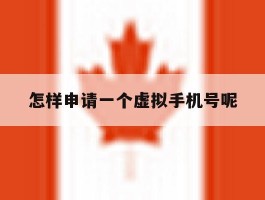 怎样申请一个虚拟手机号呢
