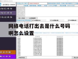 网络电话打出去是什么号码啊怎么设置