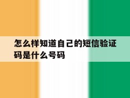 怎么样知道自己的短信验证码是什么号码