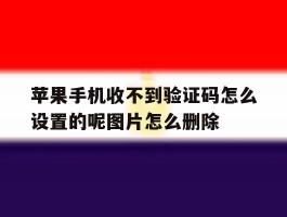 苹果手机收不到验证码怎么设置的呢图片怎么删除