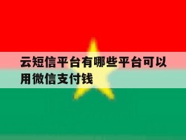 云短信平台有哪些平台可以用微信支付钱