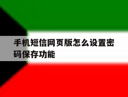 手机短信网页版怎么设置密码保存功能