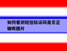 如何看到短信验证码是否正确呢图片