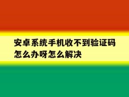 安卓系统手机收不到验证码怎么办呀怎么解决
