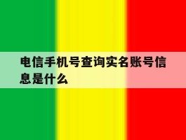电信手机号查询实名账号信息是什么
