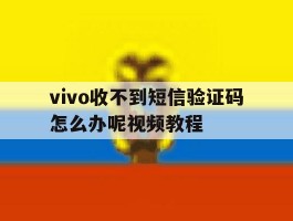 vivo收不到短信验证码怎么办呢视频教程