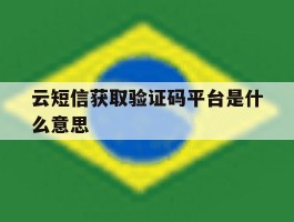 云短信获取验证码平台是什么意思