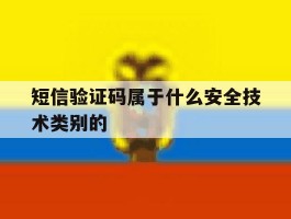 短信验证码属于什么安全技术类别的
