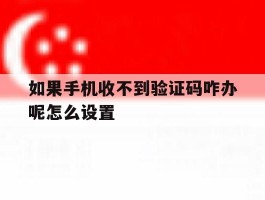 如果手机收不到验证码咋办呢怎么设置