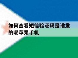 如何查看短信验证码是谁发的呢苹果手机