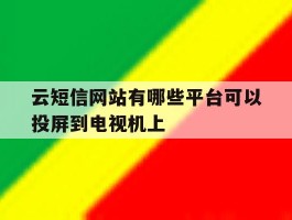 云短信网站有哪些平台可以投屏到电视机上