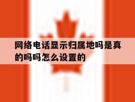 网络电话显示归属地吗是真的吗吗怎么设置的