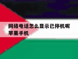网络电话怎么显示已停机呢苹果手机