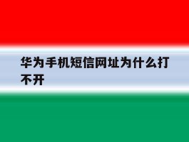 华为手机短信网址为什么打不开