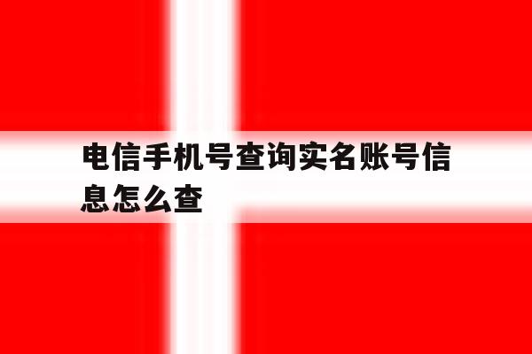 电信手机号查询实名账号信息怎么查 电信手机号查询实名账号信息怎么查