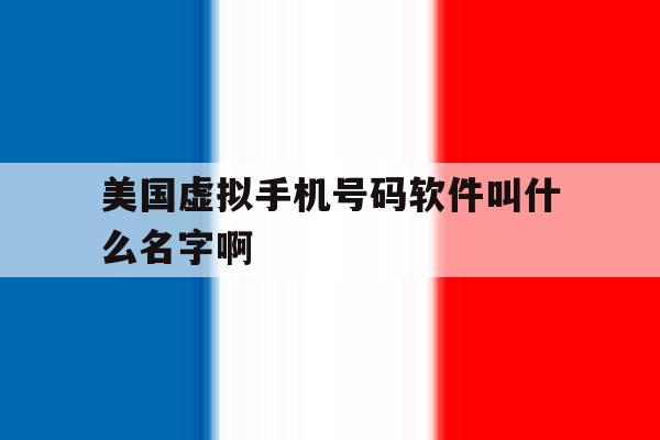 美国虚拟手机号码软件叫什么名字啊 美国虚拟手机号码软件叫什么名字啊