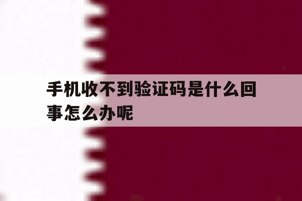 手机收不到验证码是什么回事怎么办呢 手机收不到验证码是什么回事怎么办呢