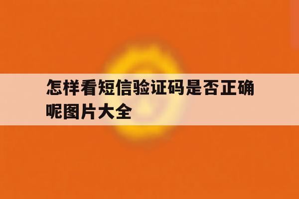怎样看短信验证码是否正确呢图片大全 怎样看短信验证码是否正确呢图片大全