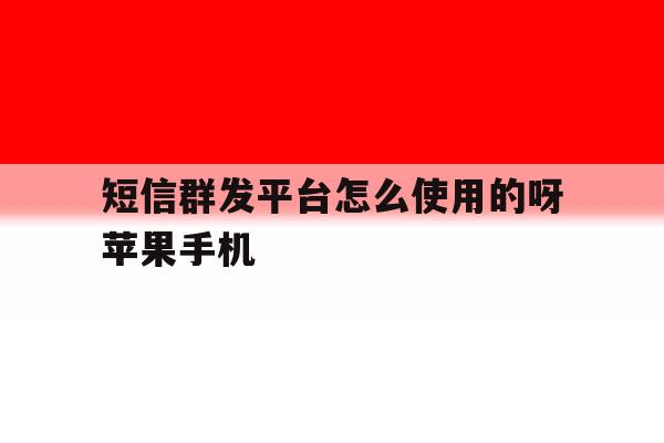 短信群发平台怎么使用的呀苹果手机 短信群发平台怎么使用的呀苹果手机