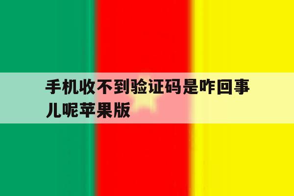 手机收不到验证码是咋回事儿呢苹果版 手机收不到验证码是咋回事儿呢苹果版
