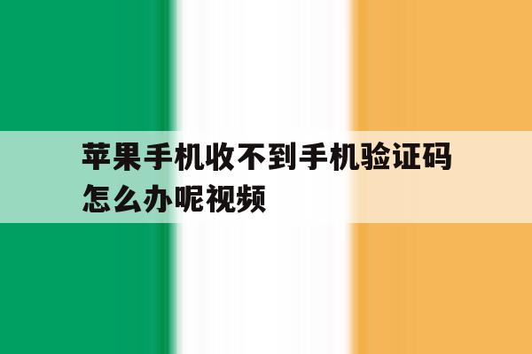 苹果手机收不到手机验证码怎么办呢视频 苹果手机收不到手机验证码怎么办呢视频