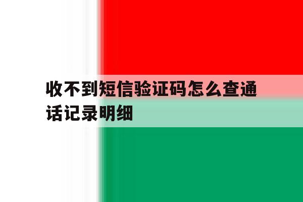 收不到短信验证码怎么查通话记录明细 收不到短信验证码怎么查通话记录明细